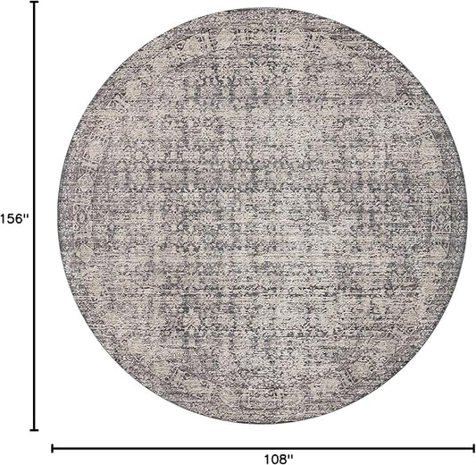 Loloi Amber Lewis Alie Collection ALE-03 Charcoal/Dove 9'-6'' x 13'-1'', .13'' Pile Height, Area Rug