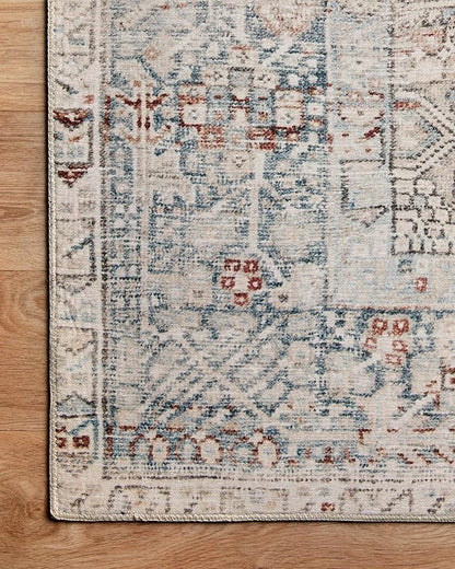 Loloi Chris Loves Julia Jules Collection JUL-07 Natural/Ocean 8'-6'' x 11'-6'', .13" Pile Height, Area Rug