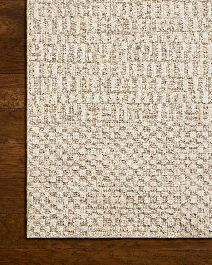 Loloi Amber Lewis Bexley Collection BEX-01 Natural/Birch 6'-6" x 9'-3" Area Rug Neutral, Textured, Living, Bedroom, Dining, Carpet