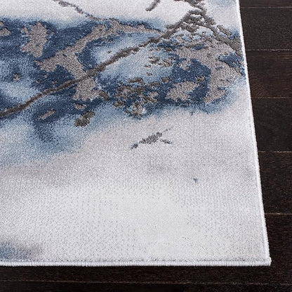 SAFAVIEH Craft Collection Area Rug - 10'6" x 14', Grey & Blue, Modern Abstract Design, Non-Shedding & Easy Care, Ideal for High Traffic Areas in Living Room, Bedroom (CFT877L)