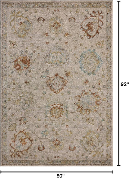 Loloi Magnolia Home by Joanna Gaines Mona Collection MOA-02 Oatmeal/Multi 5' x 7'-8" Area Rug