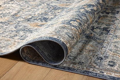 Loloi Teagan Collection TEA-03 Denim/Pebble 2'-8" x 13' Runner Rug, Large, Soft Neutral Rug, High-Traffic for Living Room, Bedroom, Home Office, Dining Area