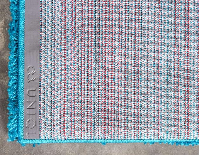 Unique Loom Solid Shag Collection Area Rug (2' 6" x 19' 8" Runner, Turquoise)