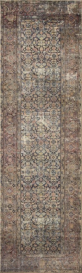 Loloi Amber Lewis Morgan Collection MOG-03 Denim/Multi 5'-0" x 7'-0" 38" Thick Area Rug feat. CloudPile, Neutral, Room Décor, Vintage Inspired, Livingroom, Bedroom, Dining Area