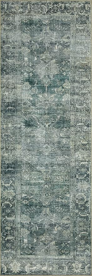Loloi Magnolia Home by Joanna Gaines Banks Collection BAN-03 Blue/Lagoon 3'-6" x 5'-6" .13" Pile Height, Machine Washable, Accent Rug