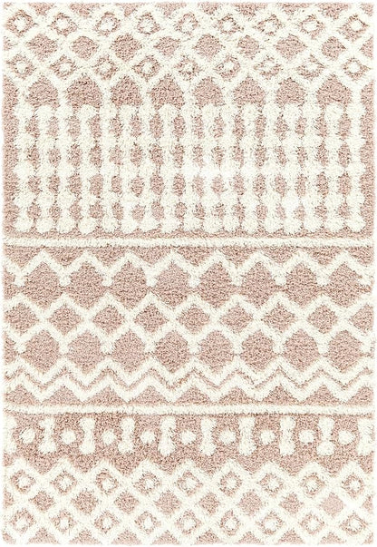 Livabliss Hapsburg Moroccan Shag Area Rug,5'3" x 7'3",Dusty Pink