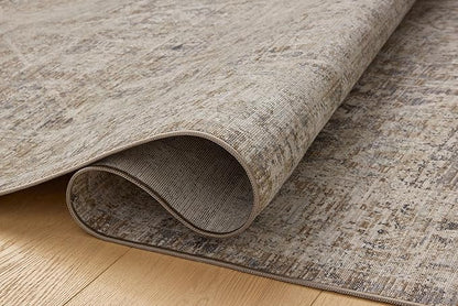 Loloi Chris Loves Julia Ida Collection IDA-06 Slate/Natural 5'-3" x 7'-6", .19" Pile Height, Area Rug