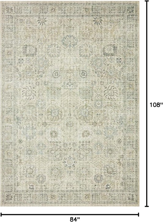 Loloi Skye Collection SKY-14 Natural/Sage 7' x 9' Oval Area Rug