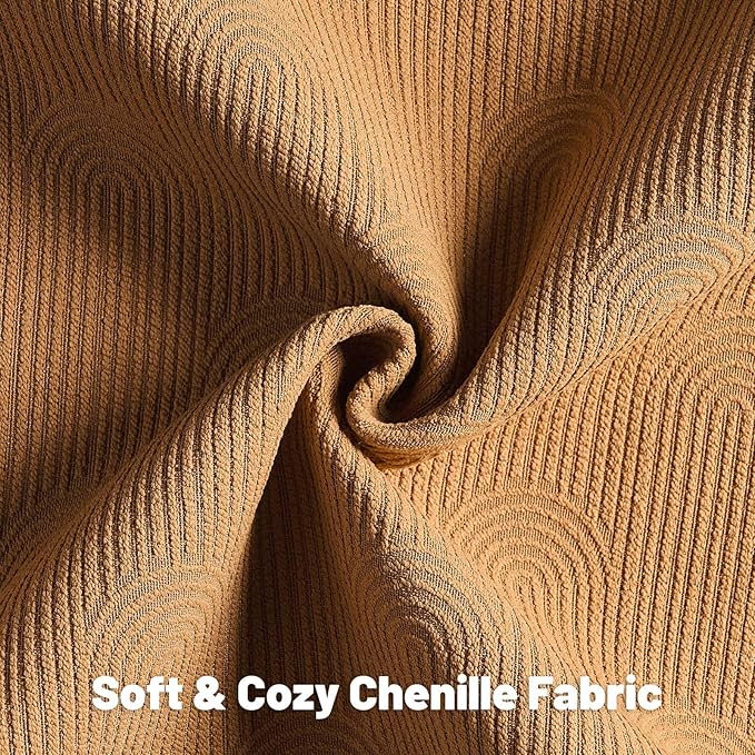 FUTEI Bronze Chenille Decorative Throw Pillow Covers 20x20 Inch Set of 2,Soft Cozy Striped Geometric Patterns Cushion Case,Modern Home Decor for Couch Bed Living Room