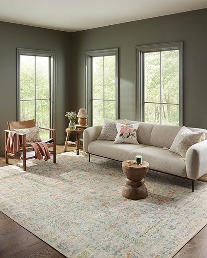 Loloi Rifle Paper Co. Maison Collection MAO-07 Khaki 8'-4" x 11'-6", .19" Pile Height, Area Rug