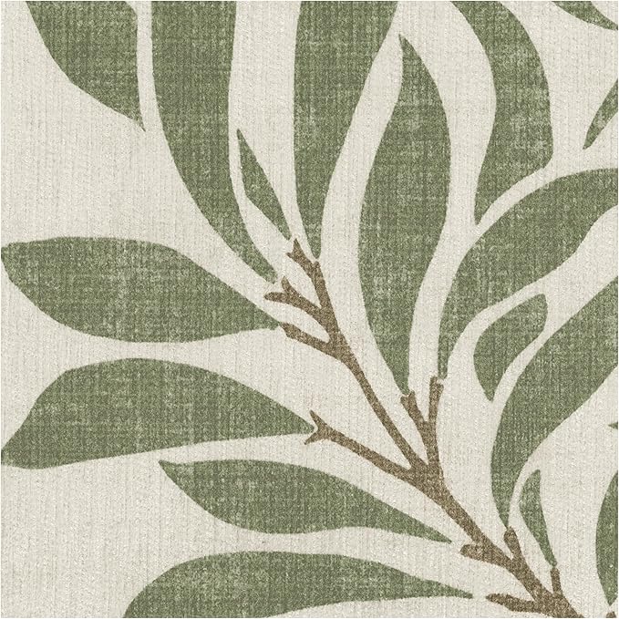 RUGGABLE x Morris & Co Machine Washable Area Rug – Pure Willow Boughs Green 4x6, Stain-Resistant, Non-Slip – Medium Rugs for Living Room, Bedroom, Hallway, Entryway & Office–with Cushioned Pad