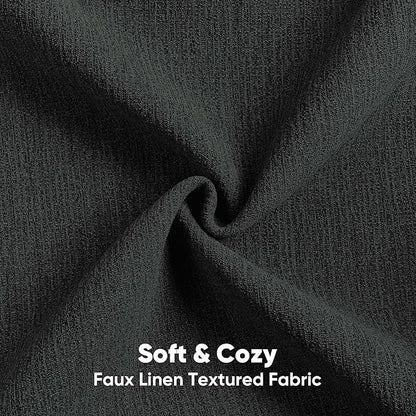 FUTEI Black Chenille Decorative Throw Pillow Covers 12x20 Inch Set of 2,Soft Cozy Faux Linen Textured Lumbar Pillow Cases,Farmhouse Home Decor for Couch Living Room