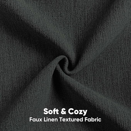 FUTEI Black Chenille Decorative Throw Pillow Covers 20x20 Inch Set of 2,Soft Cozy Faux Linen Textured Cushion Case,Farmhouse Home Decor for Couch Living Room