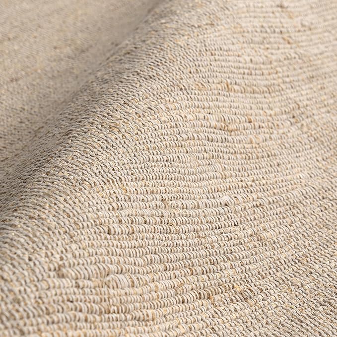 nuLOOM 10x14 Elfriede Jute & Cotton Hand Woven Area Rug, Natural, Solid Rustic Farmhouse Style, Weaved Design, Natural Fiber, For Bedroom, Living Room, Dining Room, Hallway, Office, Entryway