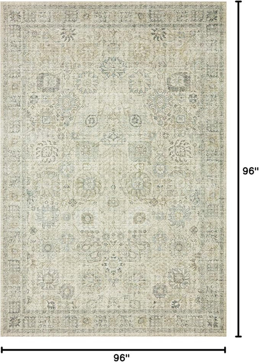 Loloi Skye Collection SKY-14 Natural/Sage 8'-0" x 8'-0" Round Area Rug