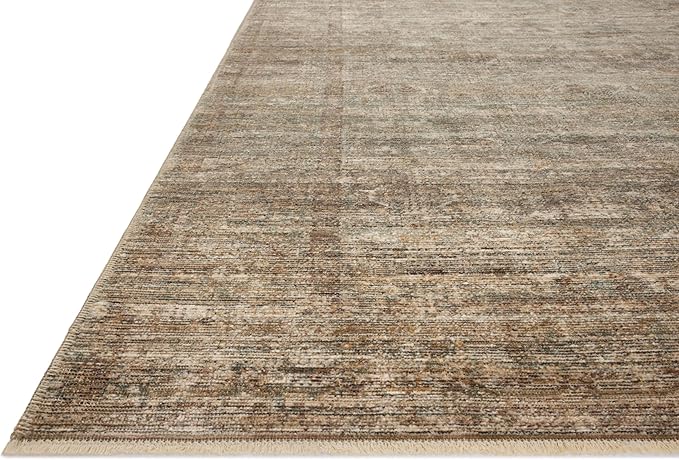 Loloi Amber Lewis Molly Collection MOL-07 Tobacco/Sage 5'-3" x 7'-9" Low Pile Area Rug