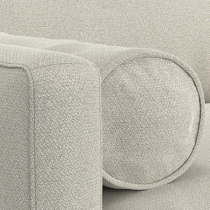 SIMPLIHOME Morrison 89-inch Wide Sofa in Cream White Woven-Blend Fabric, Handcrafted Mid-Century Modern Couch for Living Room or Family Room, Single Bench Cushion, Bolster Pillows