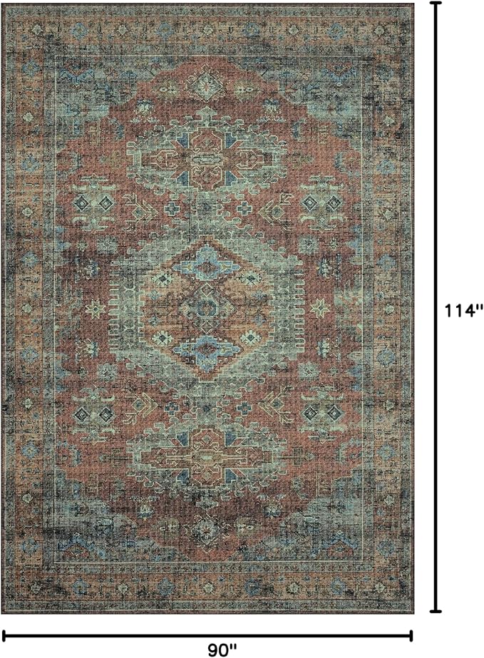 Loloi II Skye Collection SKY-07 Terracotta/Sky 7'-6" x 9'-6" Area Rug