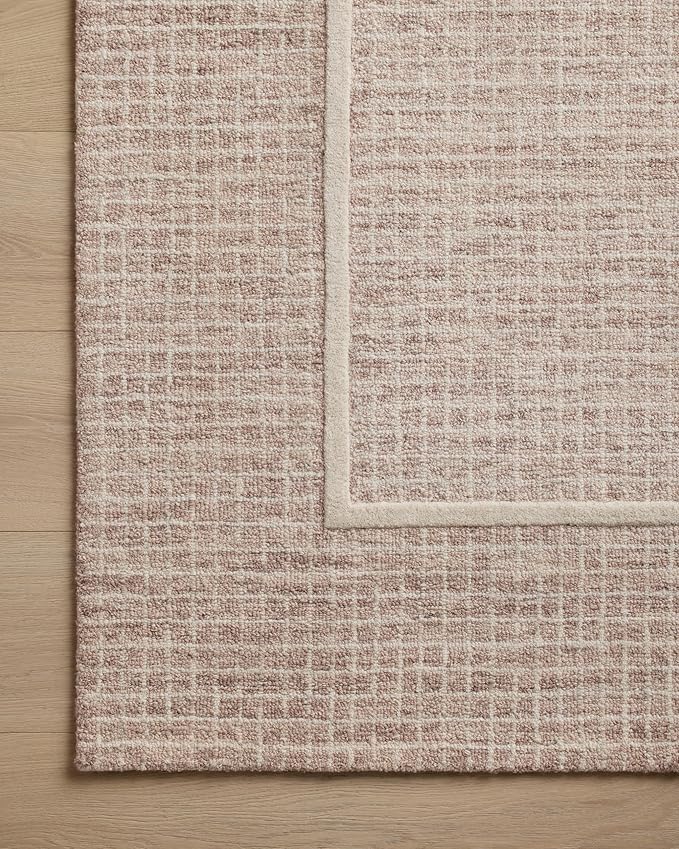 Loloi Chris Loves Julia Briggs Collection, Blush & Ivory, 2'-0" x 5'-0" Accent Rug – Minimal Gritted Design Area Rugs for Living Room Bedroom Entryway & Hallway No Shed High Traffic Home Decor Rug