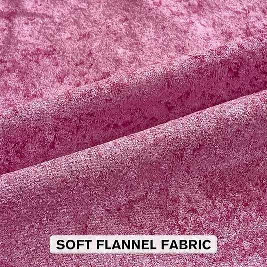 FUTEI Hot Pink Flannel Throw Pillow Covers 24x24 Inch Set of 2,Soft Dimensional Textured European Cushion Cases,Modern Home Decor for Couch Living Room