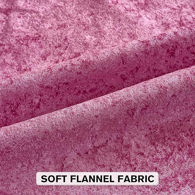 FUTEI Hot Pink Flannel Throw Pillow Covers 18x18 Inch Set of 2,Soft Dimensional Textured Cushion Cases,Modern Home Decor for Couch Living Room