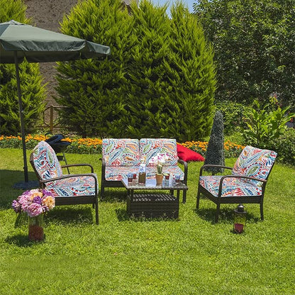 JMGBird Outdoor Cushion Tufted Pillow, Deep Seat Outdoor Chair Cushion Set 22"x22" Patio Cushions for Outdoor Furniture
