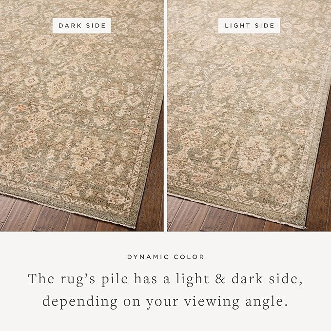 Loloi Chris Loves Julia Palma Collection PLM-03 Lagoon/Natural 2'-7" x 12'-0" Runner Rug Vintage Style Boho Living Room Bedroom Carpet