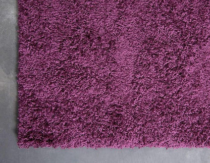 Unique Loom Solid Shag Collection Area Rug (2' 6" x 19' 8" Runner, Eggplant Purple)