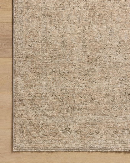 Loloi Magnolia Home by Joanna Gaines Junie Collection JUE-02 Oatmeal/Smoke 5'-3" x 7'-6", .38" Pile Height, Area Rug