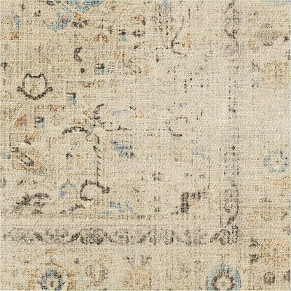 RUGGABLE Washable Area Rug – Kamran Ivory Opal 4x6, Stain-Resistant, Non-Slip – Medium Machine Washable Rugs for Living Room, Bedroom, Hallway, Entryway & Office–with Cushioned Pad