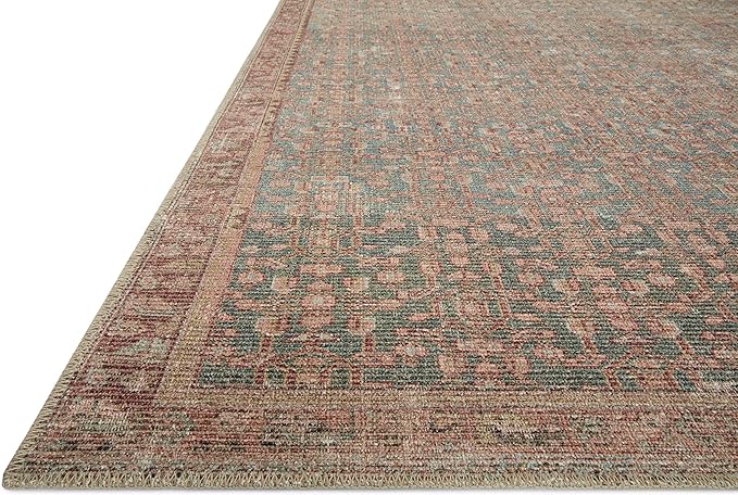 Loloi Angela Rose Aubrey Collection AUB-04 Blue/Terracotta 2'-6" x 9'-6", .19" Pile Height, Runner Rug