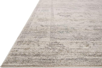 Loloi Magnolia Home by Joanna Gaines Millie Collection MIE-01 Silver/Dove 7'-10" x 7'-10", .25" Pile Height, Round Area Rug