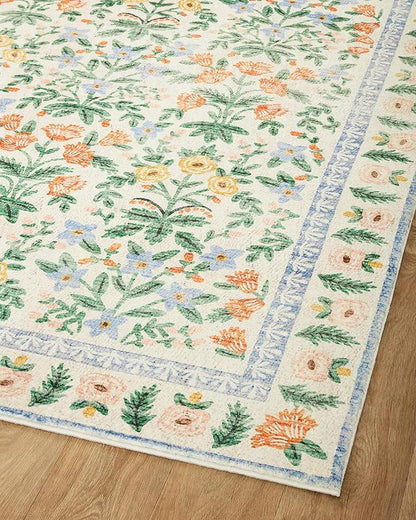 Loloi Rifle Paper Co. Eden Collection EDE-02 Mughal Garden Cream 2'-0" x 5'-0" Accent Rug feat. CloudPile™