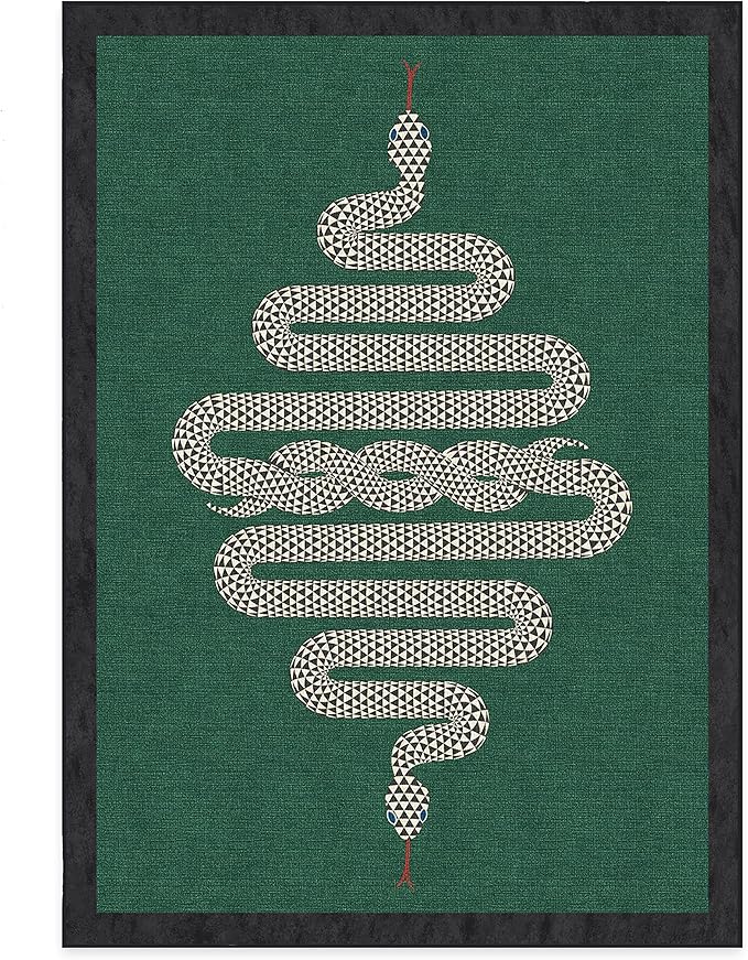 RUGGABLE x Jonathan Adler Machine Washable Modern Area Rug – Venom Emerald 5x7, Stain-Resistant, Non-Slip – Medium Rugs for Living Room, Bedroom, Hallway, Entryway & Office–with Cushioned Pad