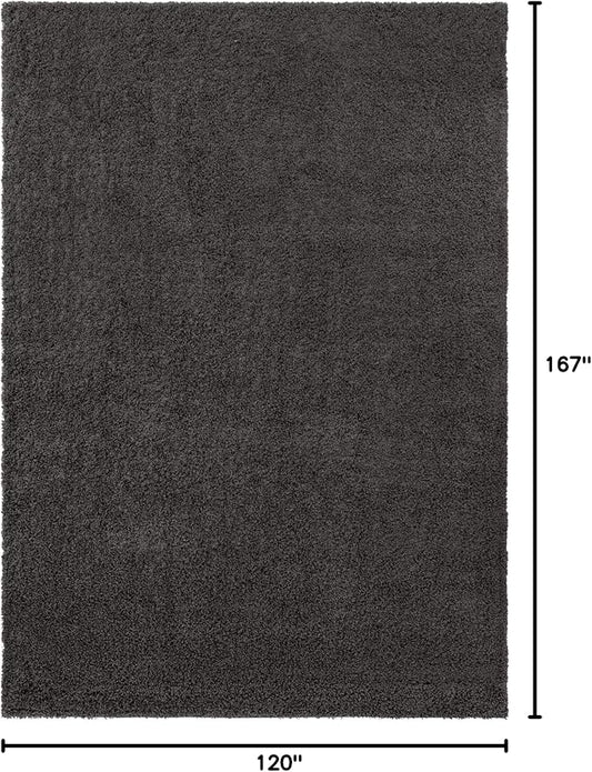 Unique Loom Solid Shag Collection Area Rug (10' x 13' 11" Rectangle, Graphite Gray)