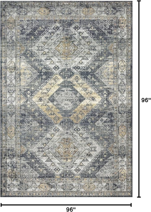 Loloi Skye Collection SKY-09 Graphite/Silver 8'-0" x 8'-0" Round Area Rug