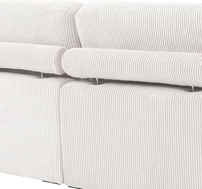 Modular Sectional Couches for Living Room, 118" Modern Upholstered 3-Seater Sofa Couche for Living Room Bedroom, Beige
