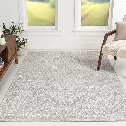 JONATHAN Y Vintage Medallion Indoor Area Rug Cream 8X10, Modern Boho for Living Room, Bedroom, Kitchen, Office, Easy-Cleaning, High Traffic, Pet-Friendly, Non-Shedding MDP100C-8