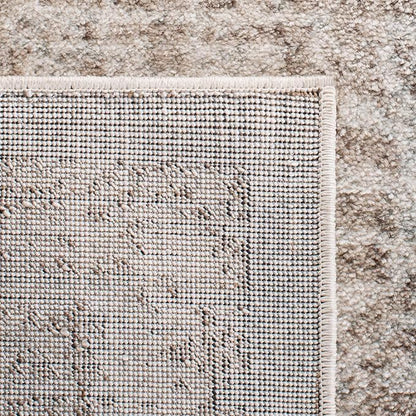 SAFAVIEH Evoke Collection Area Rug - 9' Square, Ivory & Taupe, Distressed Design, Non-Shedding & Easy to Clean, Ideal for Living Room, Bedroom, Dining Space (EVK256E)