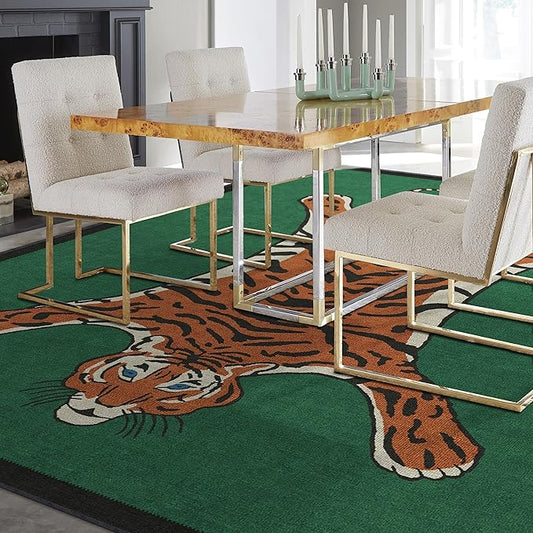 RUGGABLE x Jonathan Adler Machine Washable Modern Area Rug – Tiger Emerald 9x12, Stain-Resistant, Non-Slip – Large Rugs for Living Room, Bedroom, Hallway, Entryway & Office–with Cushioned Pad