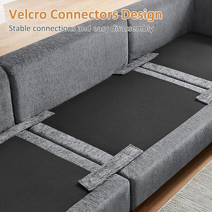 VANOMi Large Modular Sectional Sofa, Oversized Couch with Ottoman, Cloud Couch Deep Seat Sofa with Thick Cushion, Convertible Sectional Couches for Living Room Office Apartment