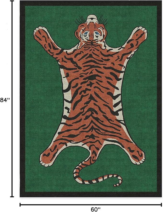 RUGGABLE x Jonathan Adler Machine Washable Modern Area Rug – Tiger Emerald 5x7, Stain-Resistant, Non-Slip – Medium Rugs for Living Room, Bedroom, Hallway, Entryway & Office–with Cushioned Pad