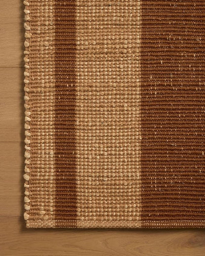 Loloi Leanne Ford Weatherstaff Collection WTS-04 Cinnamon/Natural 8'-6" x 11'-6" Area Rug Jute, Striped, Neutral, Living Room, Bedroom, Dining Room