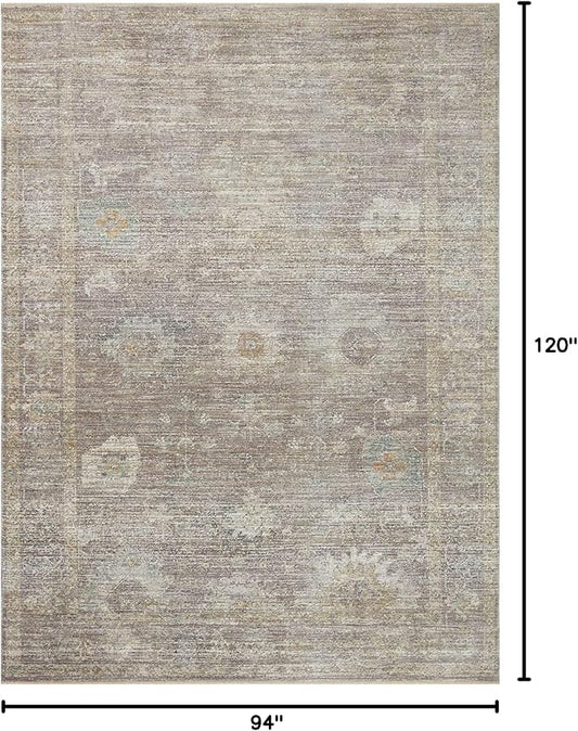 Loloi Magnolia Home by Joanna Gaines Millie Collection MIE-05 Stone/Natural 7'-10" x 10', .25" Pile Height, Area Rug