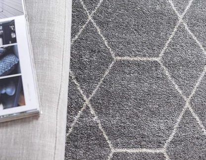 Unique Loom Trellis Frieze Collection Area Rug - Geometric (5' Octagon, Light Gray/ Ivory)