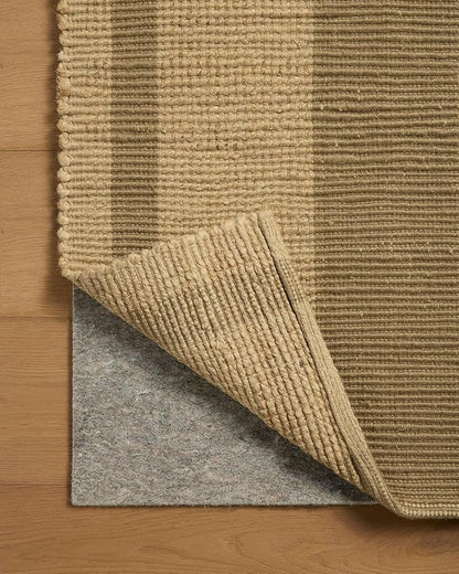 Loloi Leanne Ford Weatherstaff Collection WTS-03 Natural/Olive 5'-0" x 7'-6" Area Rug Jute, Striped, Neutral, Living Room, Bedroom, Dining Room