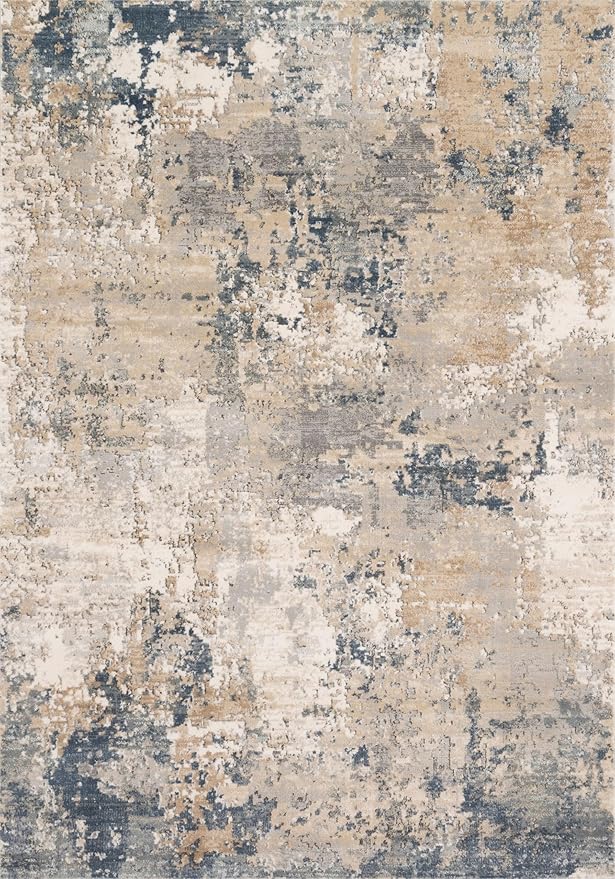 Loloi Teagan Collection TEA-06 Sand/Mist 7'-11" x 10'-6" Area Rug, Large, Soft Neutral Rug, High-Traffic for Living Room, Bedroom, Home Office, Dining Area