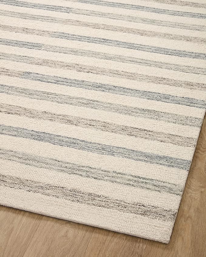 Loloi Chris Loves Julia Chris Collection CHR-05 Ivory/Slate 3'-6'' x 5'-6'', .50" Pile Height, Accent Rug