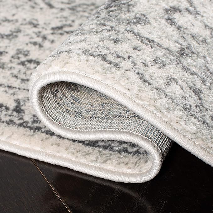 SAFAVIEH Evoke Collection Runner Rug - 2'2" x 9', Ivory & Grey, Distressed Design, Non-Shedding & Easy to Clean, Ideal for Foyer, Bedroom, Kitchen, Hallway (EVK256F)