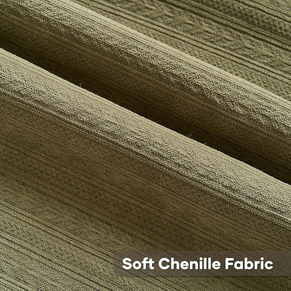 FUTEI Olive Green Decorative Throw Pillow Covers 18x18 Inch Set of 2,Soft Cozy Wheat Ear Striped Patterns Cushion Cases,Modern Home Decor for Couch Bed Living Room